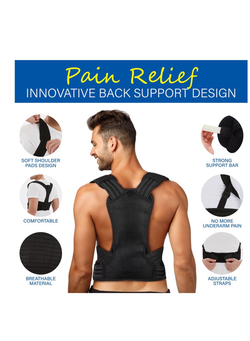 Posture Corrector, for Women and Men Back Straightener Posture Corrector Adjustable Size Back Brace for Posture Providing Pain Relief from Neck Shoulder and Upper Back (Large)