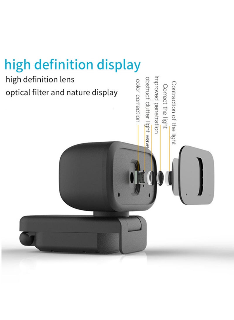 Full HD 1080P Webcam USB Mini Computer Camera Built-in Microphone Flexible Rotatable for Desktop