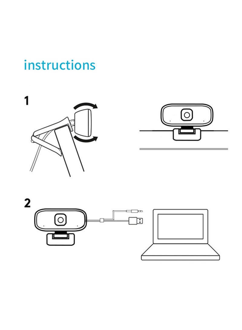 Full HD 1080P Webcam USB Mini Computer Camera Built-in Microphone Flexible Rotatable for Desktop