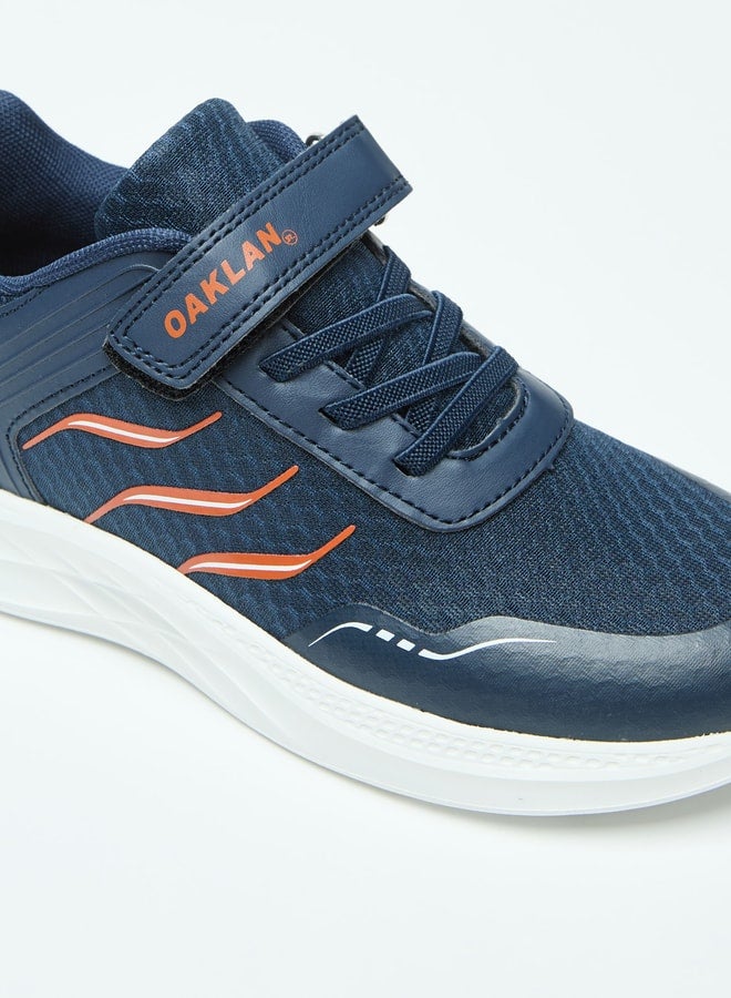 Panelled Walking Shoes with Hook and Loop Closure