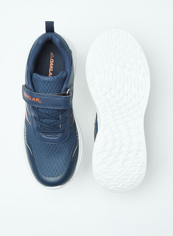 Panelled Walking Shoes with Hook and Loop Closure