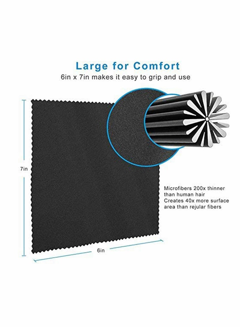 20 Pack Gray Black Microfiber Cleaning Cloths - 15 x 18 cm Microfiber Glasses Cloth Great for Cleaning Eyeglasses, Cell Phones, Screens, Lenses, Glasses, Screens and All Delicate Surface