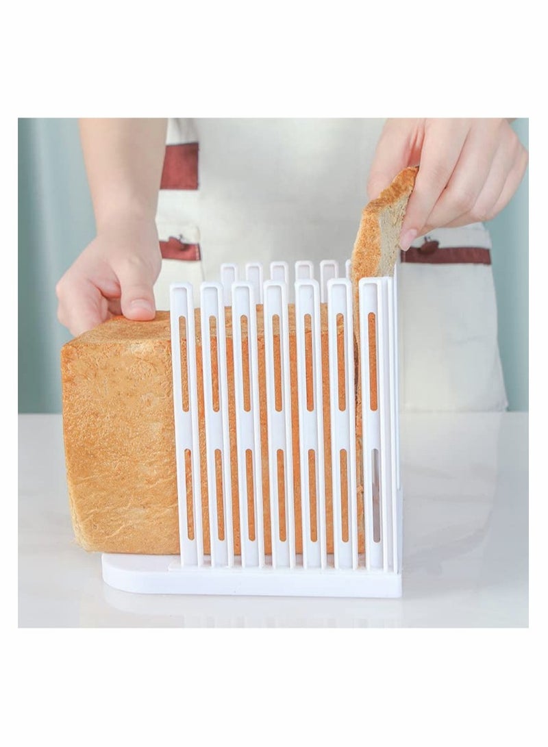Bread Slicer for Homemade Bread, Adjustable Toast Slicing Guide, Slices Evenly Loaf Cutting Guide, Foldable Sandwich Bagel Cutter Machine, 1 Pcs