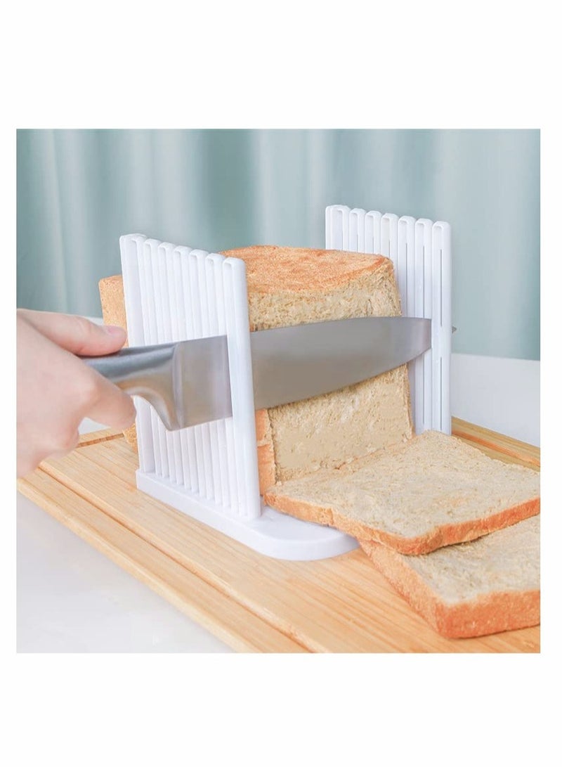 Bread Slicer for Homemade Bread, Adjustable Toast Slicing Guide, Slices Evenly Loaf Cutting Guide, Foldable Sandwich Bagel Cutter Machine, 1 Pcs