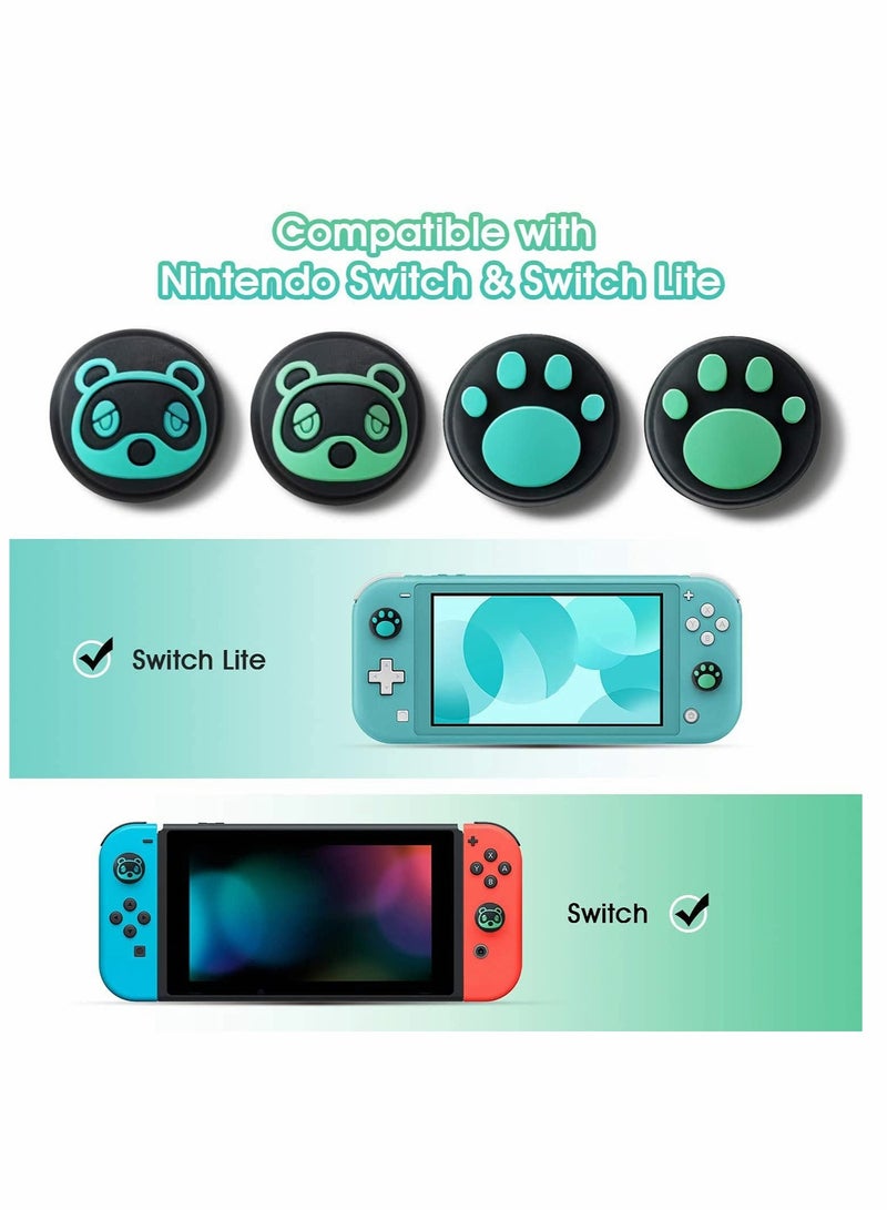 Thumb Grip Caps, Soft Silicone Analog Stick Covers, Cat Paw Joystick Analog Cap for Nintendo Switch & Lite, Soft Silicone Button Cover for Joy-Con Controller - 4 Pcs