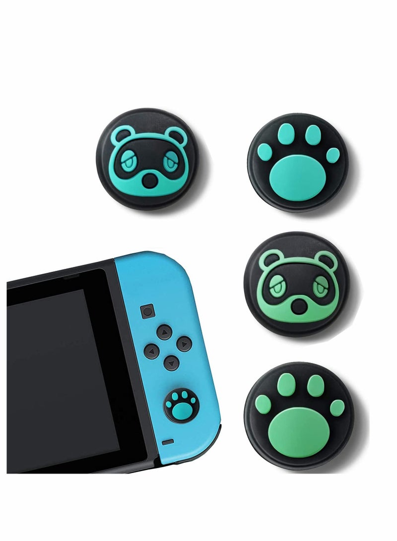 Thumb Grip Caps, Soft Silicone Analog Stick Covers, Cat Paw Joystick Analog Cap for Nintendo Switch & Lite, Soft Silicone Button Cover for Joy-Con Controller - 4 Pcs