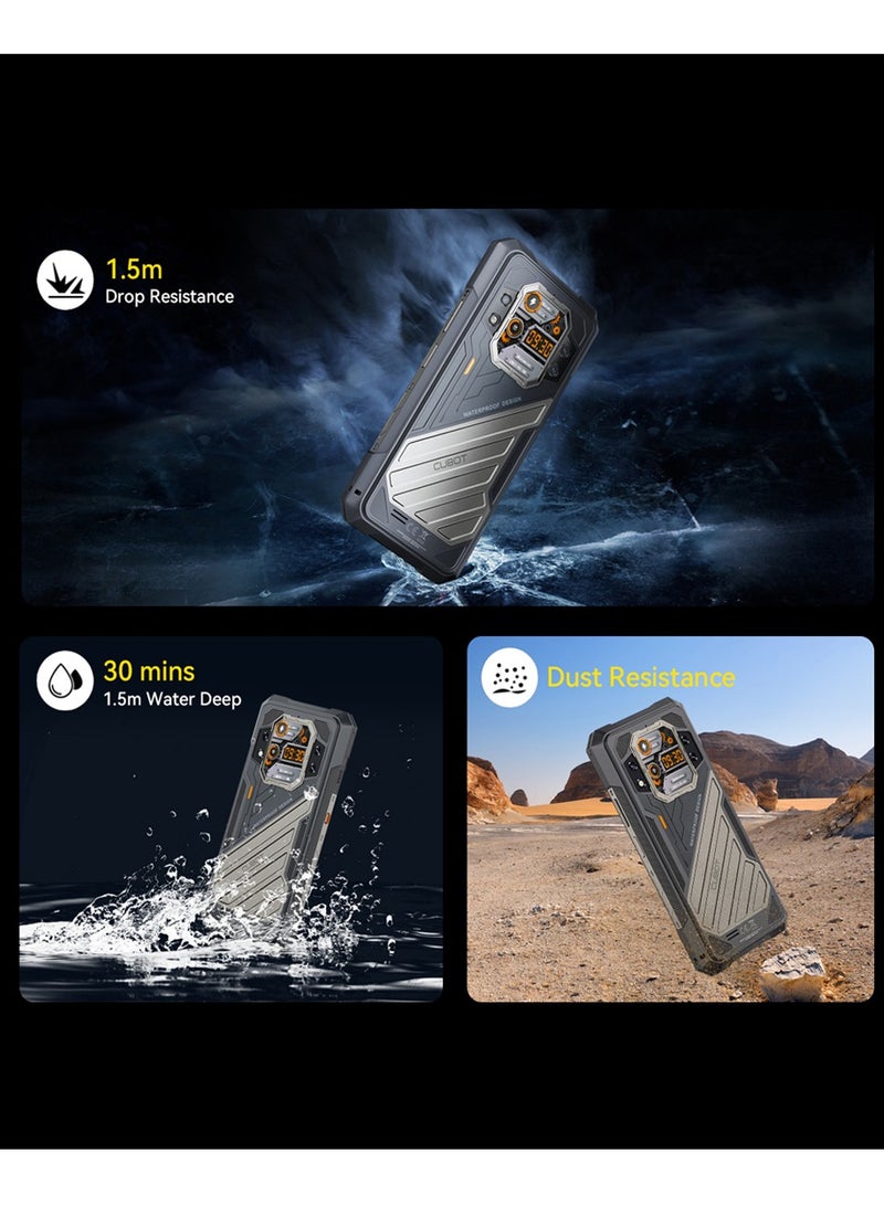 KingKong X Rugged Smart Phone 5G Android 14 16GB+256GB 2.4K 6.58-inch FHD+IPS Display Dual SIM 32MP+100MP Camera 10200mAh Battery NFC/ Fingerprint/ OTG Black