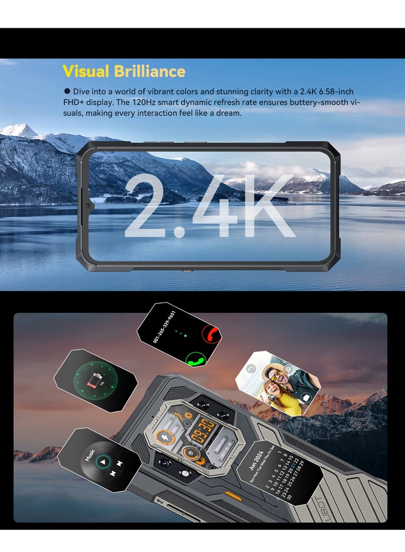 KingKong X Rugged Smart Phone 5G Android 14 16GB+256GB 2.4K 6.58-inch FHD+IPS Display Dual SIM 32MP+100MP Camera 10200mAh Battery NFC/ Fingerprint/ OTG Black