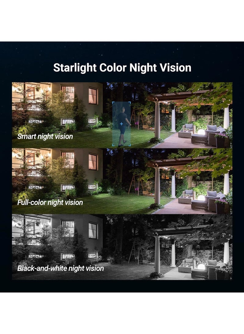 H8C 4G 2K Pan & Tilt 4G Camera with Auto-Tracking, 2 Way Talk, Color Night Vision, Active Defense with Siren & Strobe Light, Weatherproof, H.265 Video, Supports MicroSD Card, White