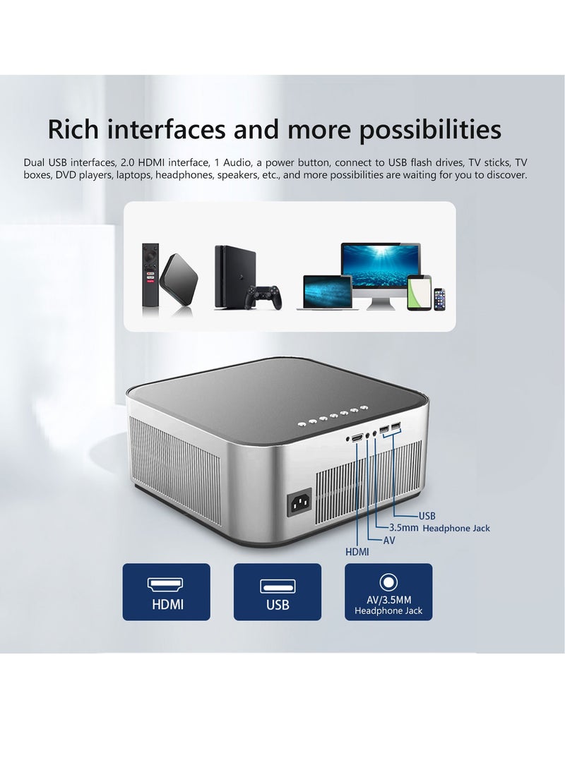 E-ran Portable Video Projector HDMI USB Interface 5G Dual Wifi Game TV 1920*1080P Screen With 50000 Hours Lifes