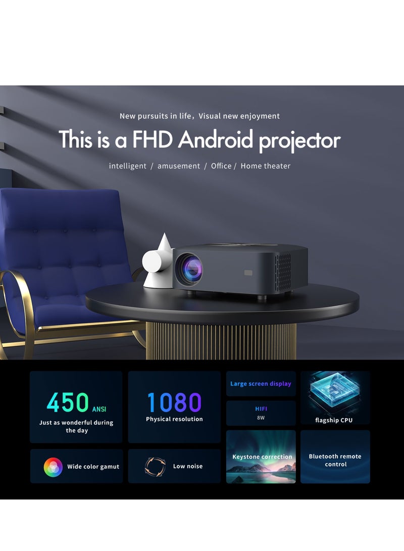 E-ran Full HD LED Projector HDMI And USB Interface 5G Dual Wifi Game TV 1920*1080P Screen With 30000 Hours Lifespan