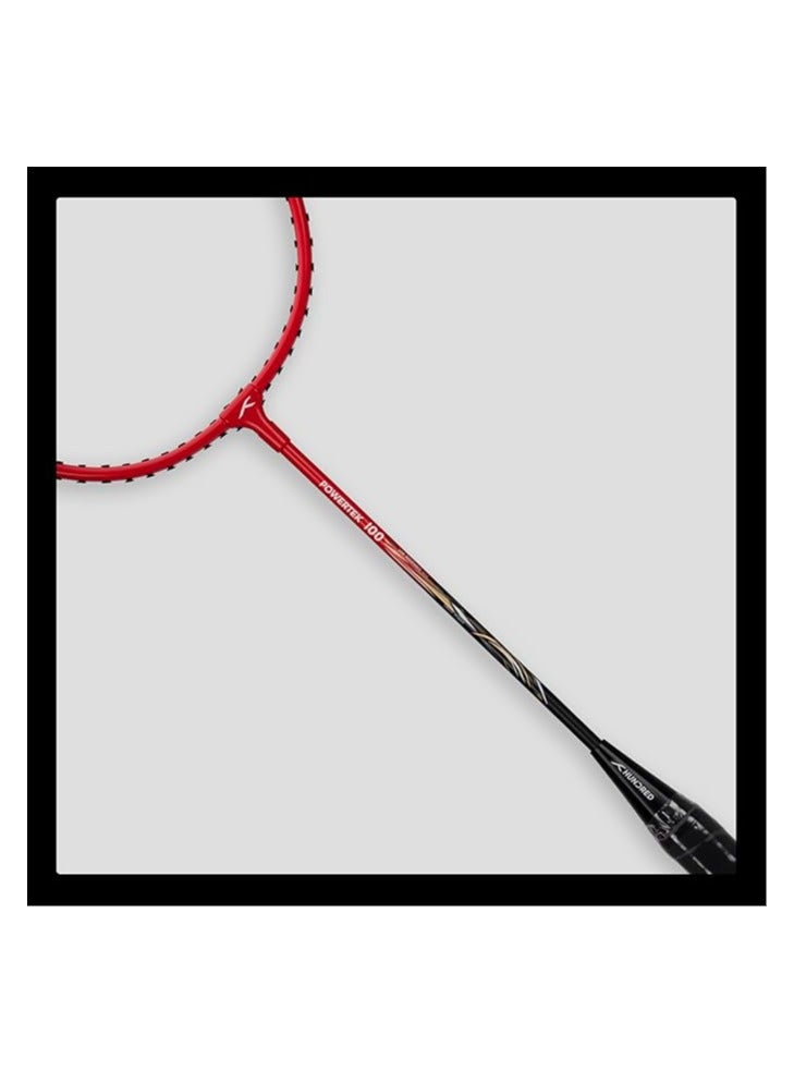 Powertek 100 (Set of 2) Badminton Racquet with Full Cover (Size: Standard, Grip Size: G5) | Strung | Material: Aluminium | Maximum Tension: 16-18lbs | for Intermediate player