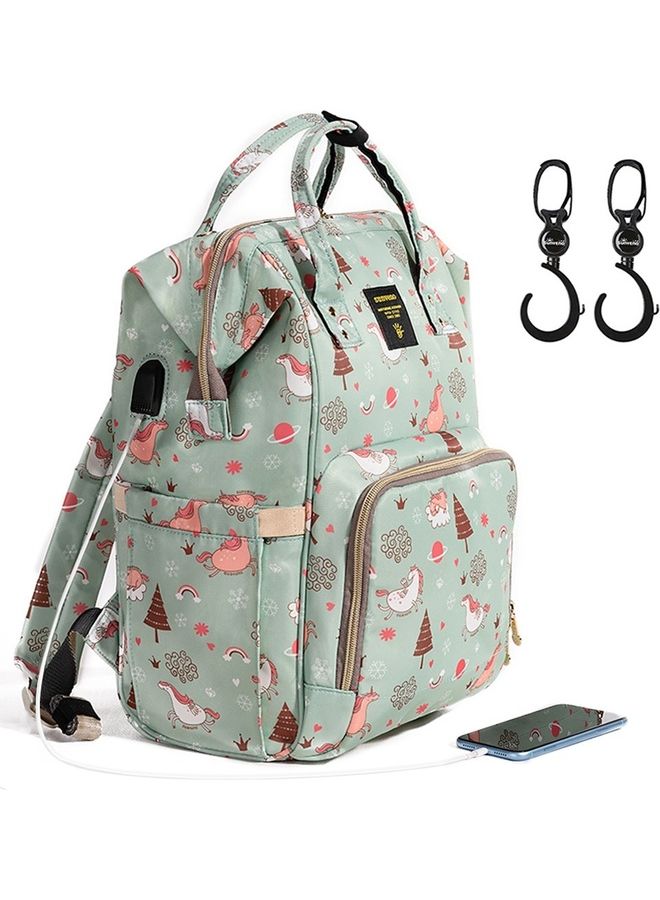 Green Dream Diaper Bag With Stroller Hooks