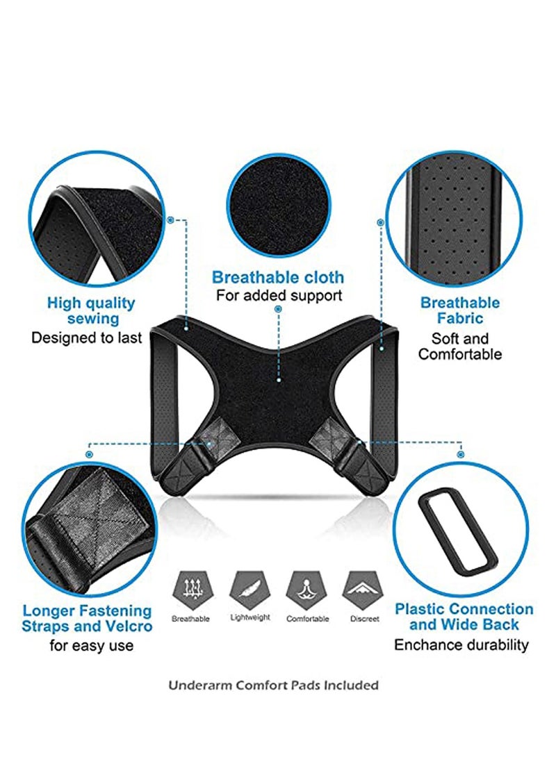 Posture Corrector for Women, Men, Adults, and Seniors - Adjustable Posture Brace Belt for Spine Support, Scoliosis, and Back Pain Relief