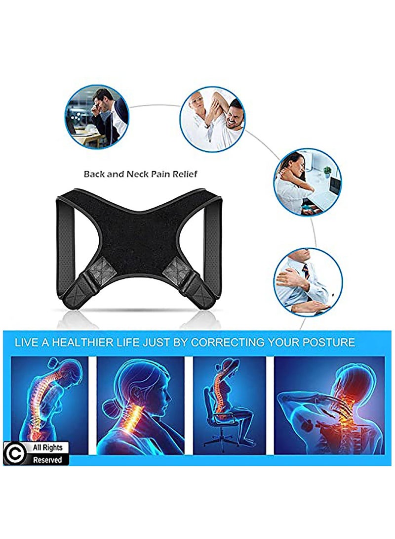 Posture Corrector for Women, Men, Adults, and Seniors - Adjustable Posture Brace Belt for Spine Support, Scoliosis, and Back Pain Relief