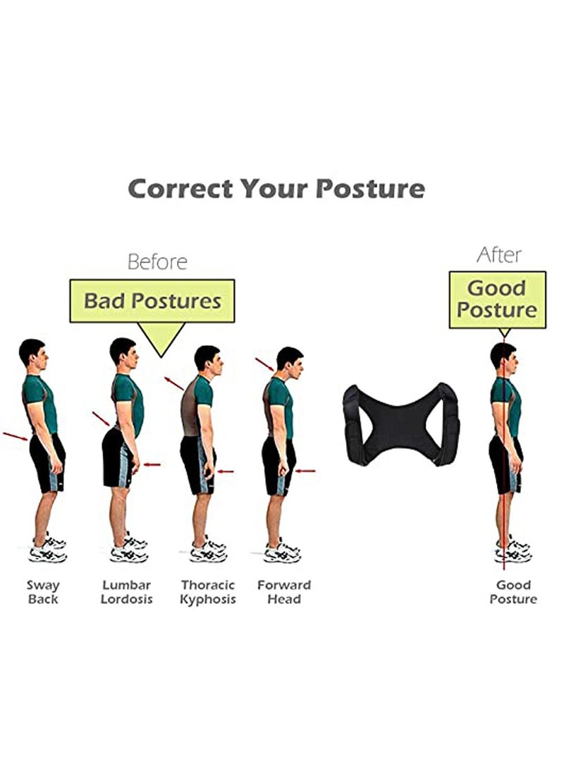 Posture Corrector for Women, Men, Adults, and Seniors - Adjustable Posture Brace Belt for Spine Support, Scoliosis, and Back Pain Relief