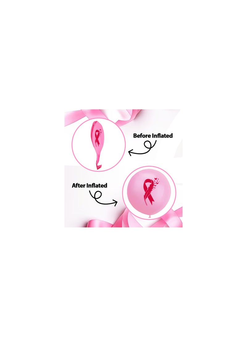 BreastCancer Awareness Balloons Pack of 60 Pcs - Party Decorations Balloons - Ideal for Charity Events, Fundraisers - October Pink Cancer Awareness Balloons Mixed(Pink, Black, White)