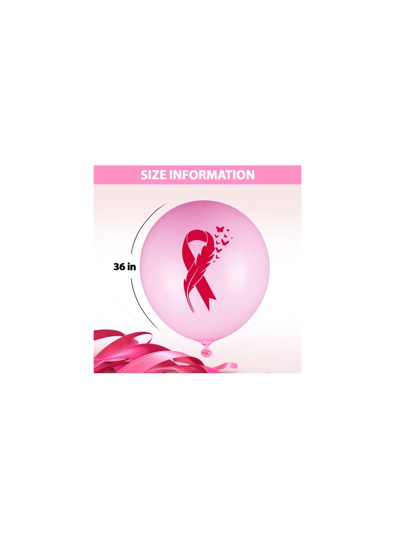 BreastCancer Awareness Balloons Pack of 60 Pcs - Party Decorations Balloons - Ideal for Charity Events, Fundraisers - October Pink Cancer Awareness Balloons (Pink)