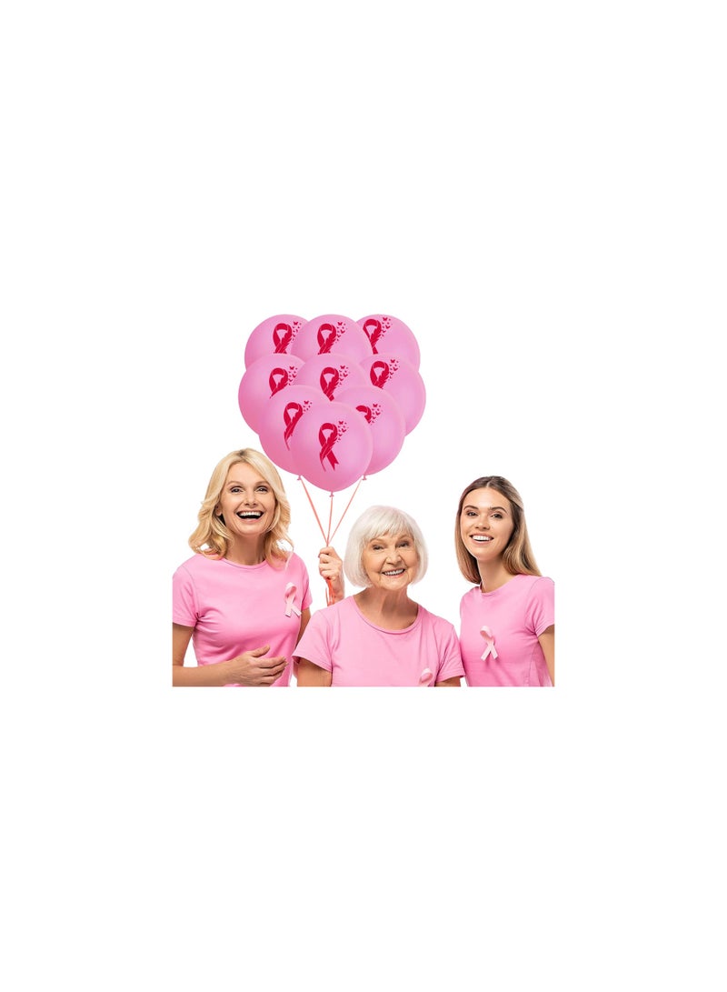 BreastCancer Awareness Balloons Pack of 60 Pcs - Party Decorations Balloons - Ideal for Charity Events, Fundraisers - October Pink Cancer Awareness Balloons (Pink)