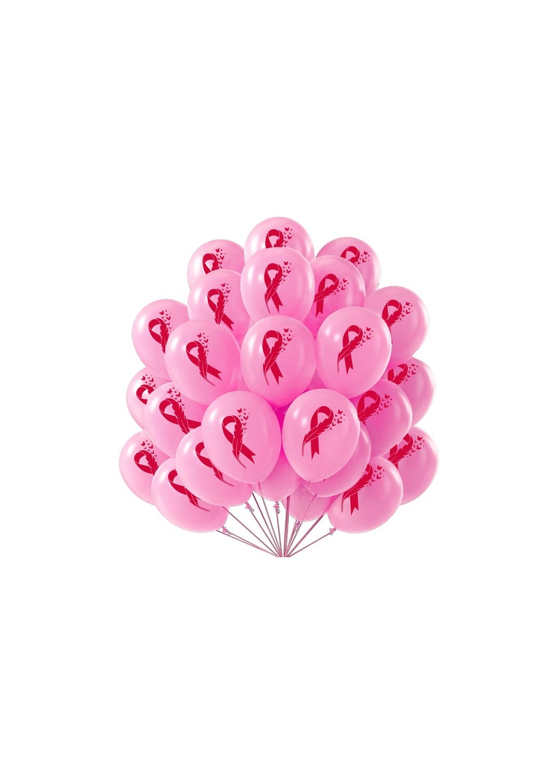 BreastCancer Awareness Balloons Pack of 60 Pcs - Party Decorations Balloons - Ideal for Charity Events, Fundraisers - October Pink Cancer Awareness Balloons (Pink)