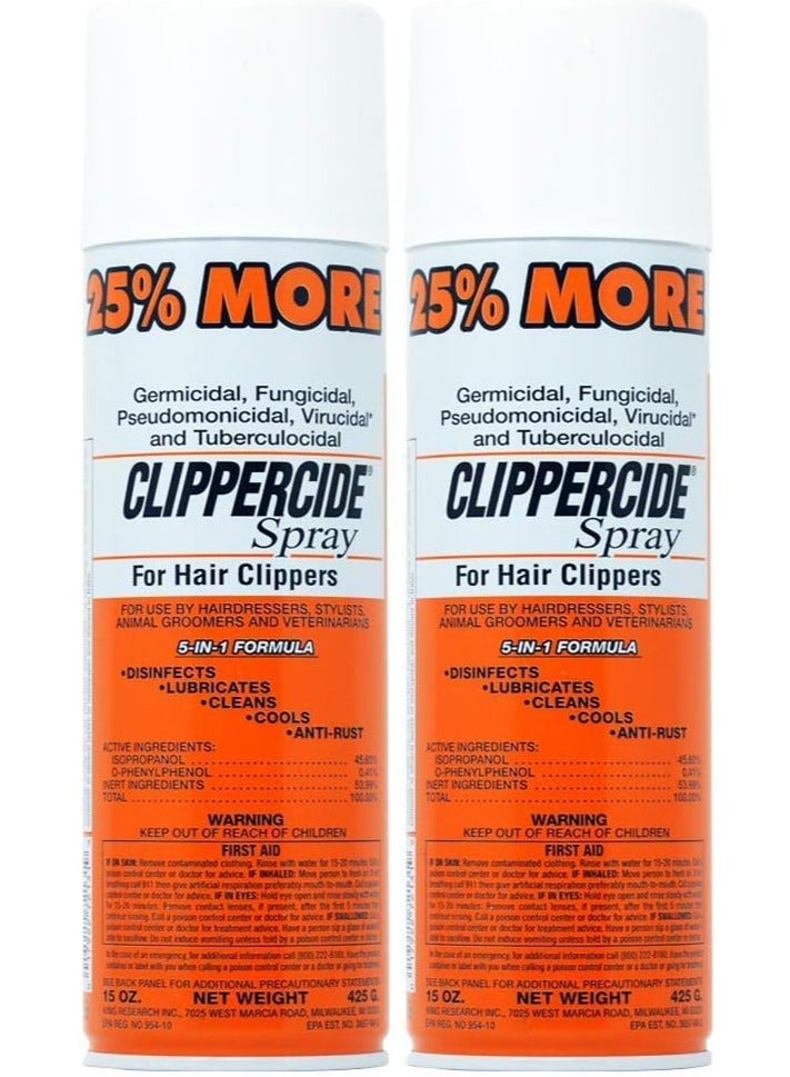 Pack of 2 Clippercide Spray for Hair Clipper Blades 425g