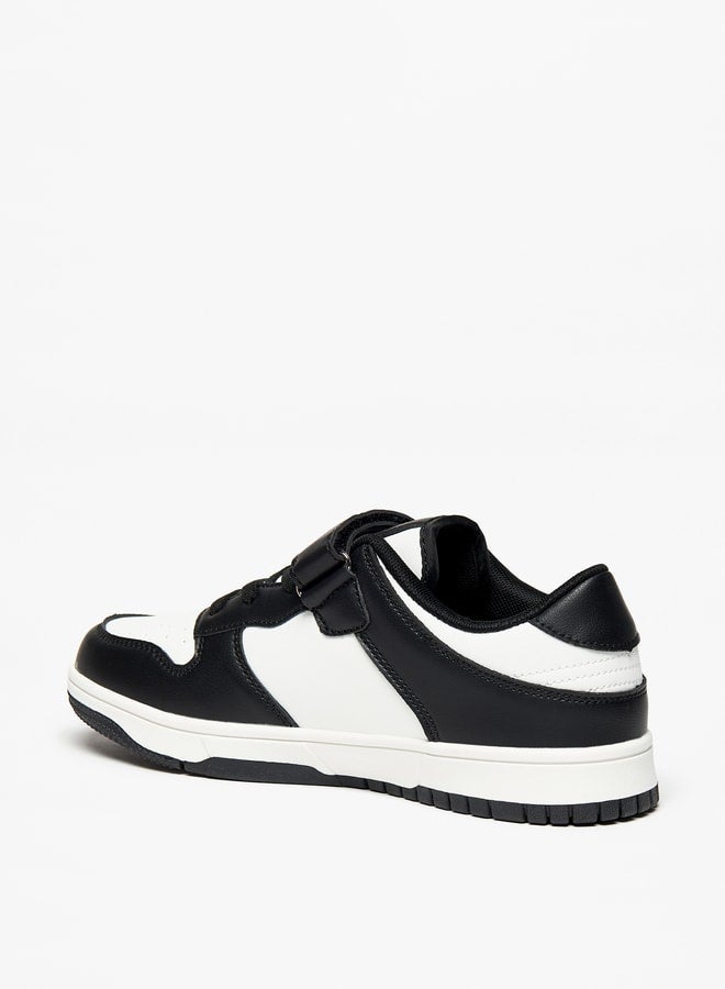 Boys Panelled Sports Shoes With Hook And Loop Closure