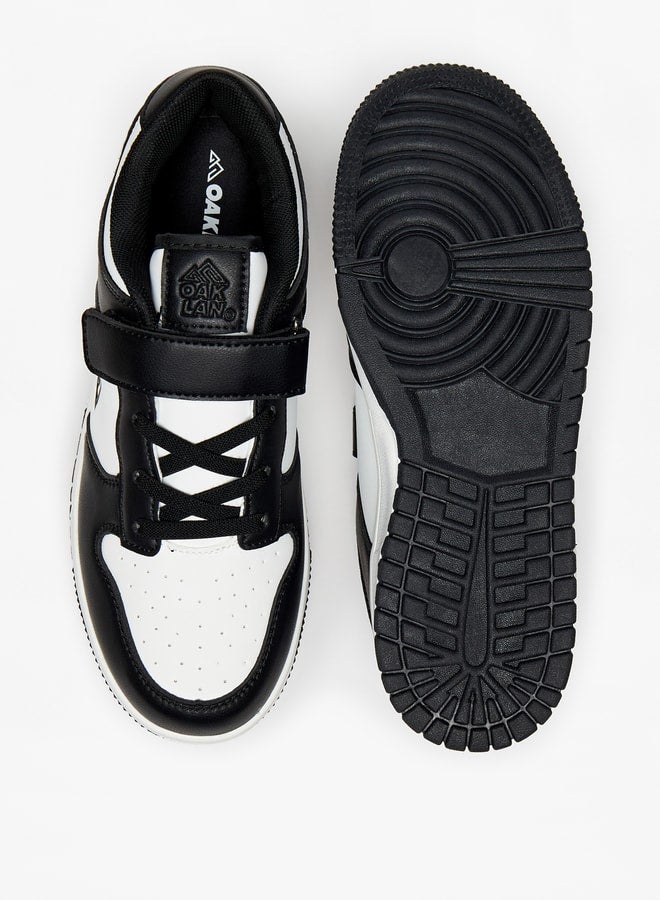 Boys Panelled Sports Shoes With Hook And Loop Closure
