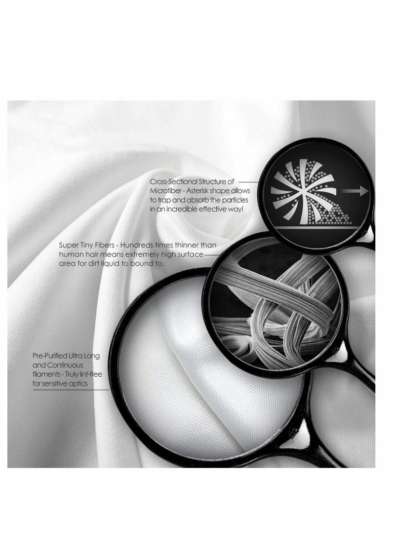 20 Pack Gray Black Microfiber Cleaning Cloths - 15 x 18 cm Microfiber Glasses Cloth Great for Cleaning Eyeglasses, Cell Phones, Screens, Lenses, Glasses, Screens and All Delicate Surface