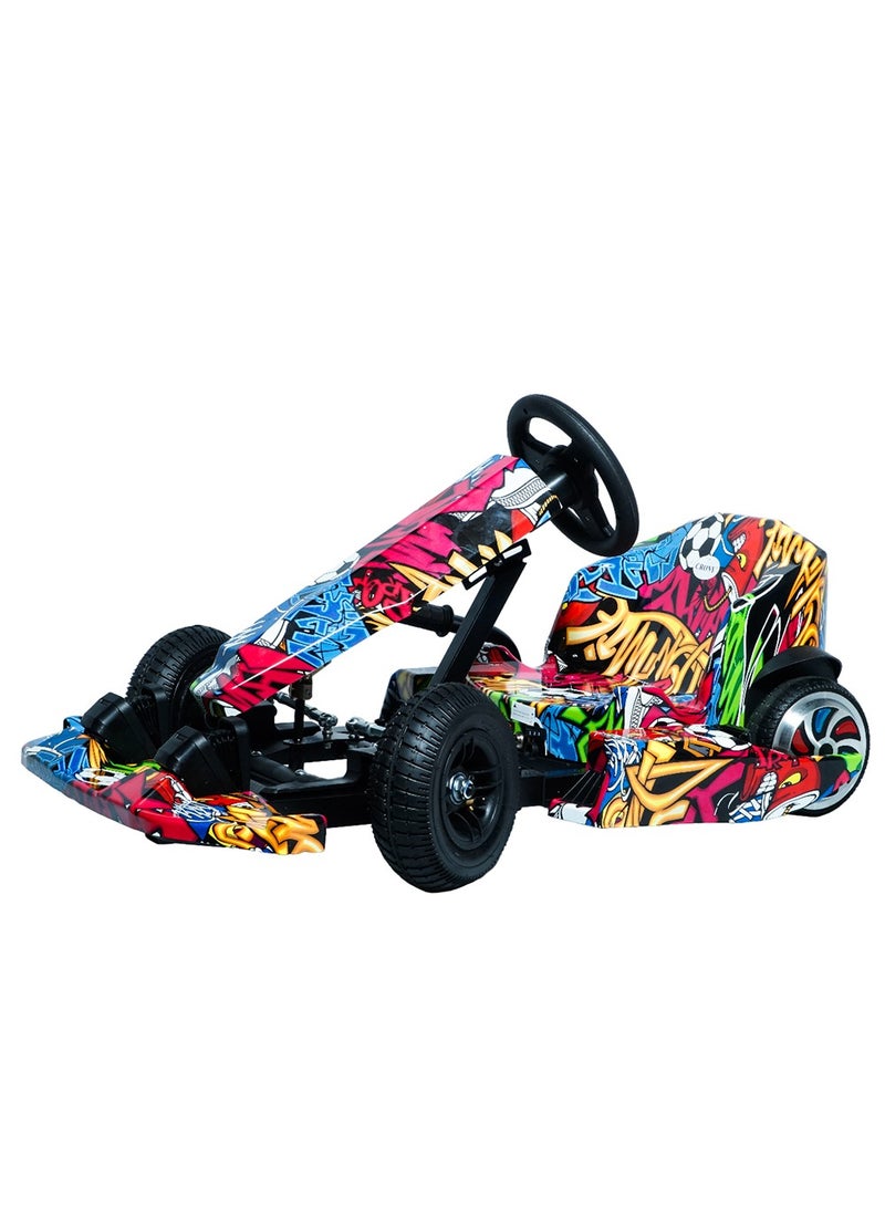 Kids Electric Go Kart Up to 65Kg Riders, 20KM/Hr, Wheel with LED Lights, Safety Kit Included, Street Dance