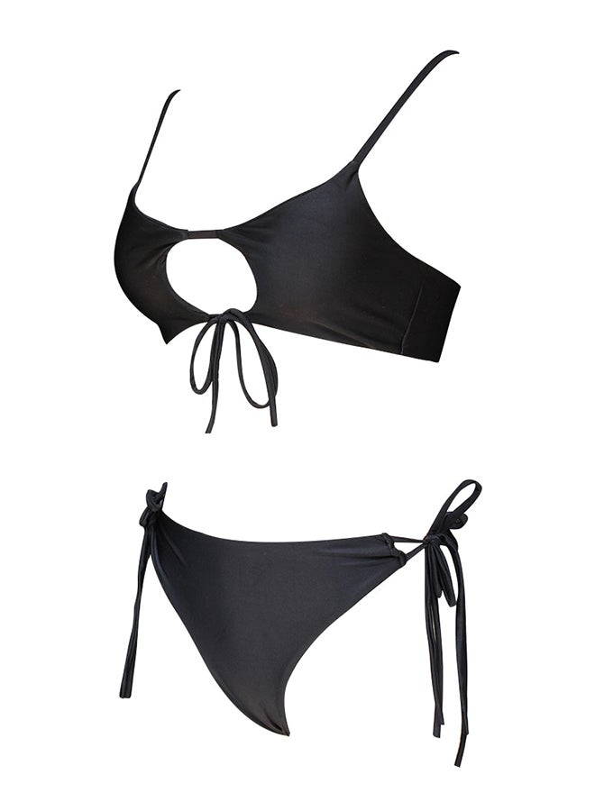 2-Piece Swimsuit Backless Summer Beach Bathing Suits Black