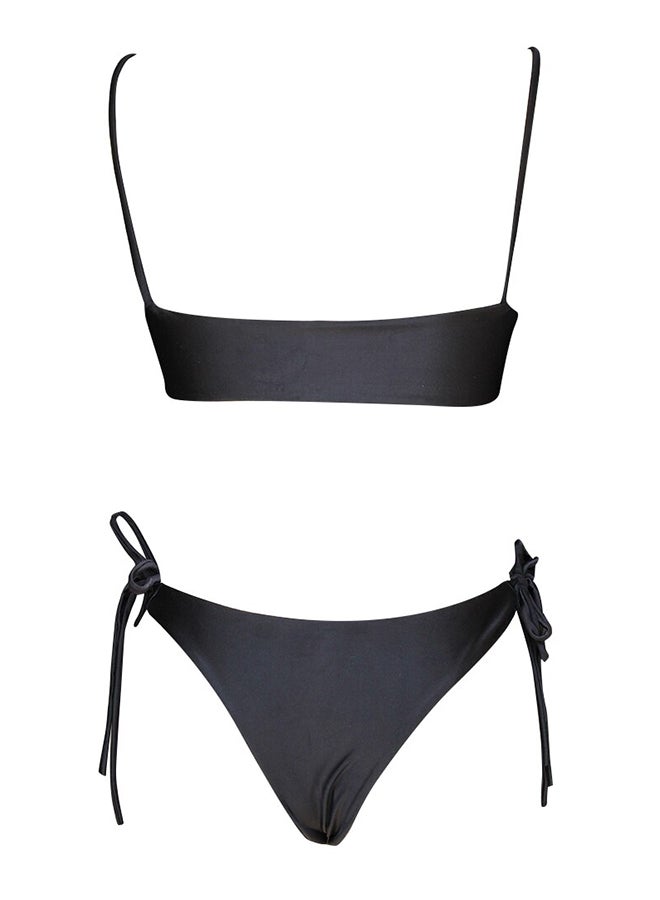 2-Piece Swimsuit Backless Summer Beach Bathing Suits Black