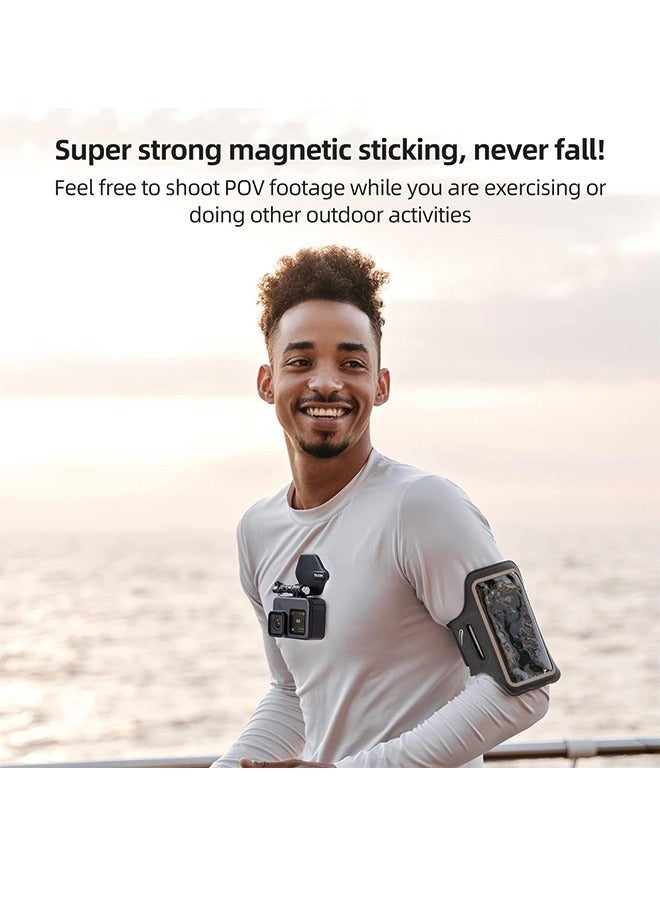 TELESIN 360 Magnetic Mount Chest Mount with Neck Strap Necklace Lanyard Body Accessories for GoPro Max Hero 11 10 9 8 7 Insta360 X3 GO3 DJI Action 3 4