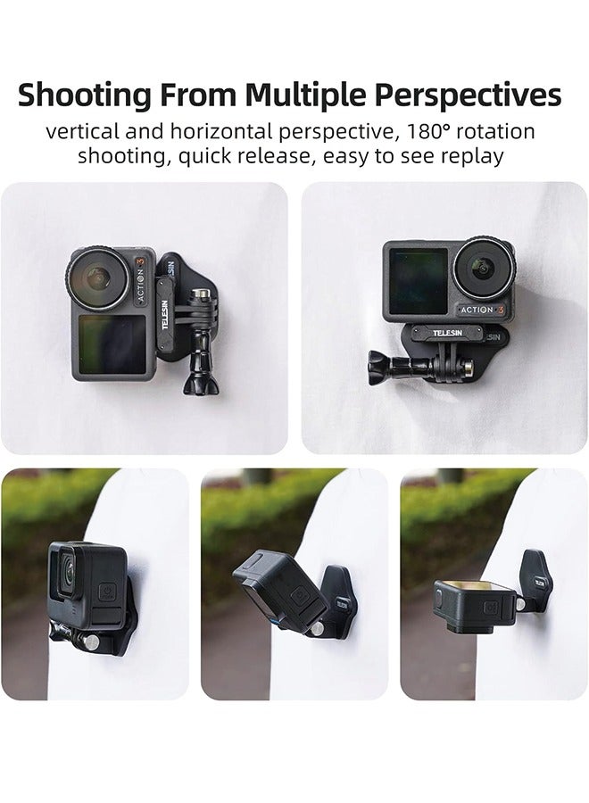 TELESIN 360 Magnetic Mount Chest Mount with Neck Strap Necklace Lanyard Body Accessories for GoPro Max Hero 11 10 9 8 7 Insta360 X3 GO3 DJI Action 3 4