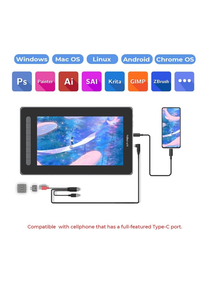 Artist12 | 2nd | 11.9 inch Drawing Pen Display Graphics Monitor | Full-Laminated Technology Drawing Monitor with Tilt Function | X3 Smart Battery-free stylus