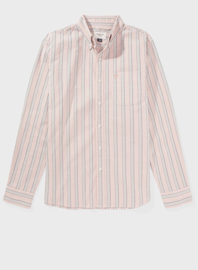 Stripe Detail Classic Fit Shirt