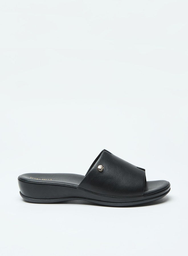 Solid Slip-On Open Toe Sandals