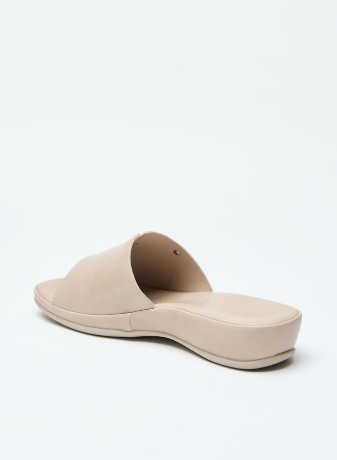 Solid Slip-On Open Toe Sandals