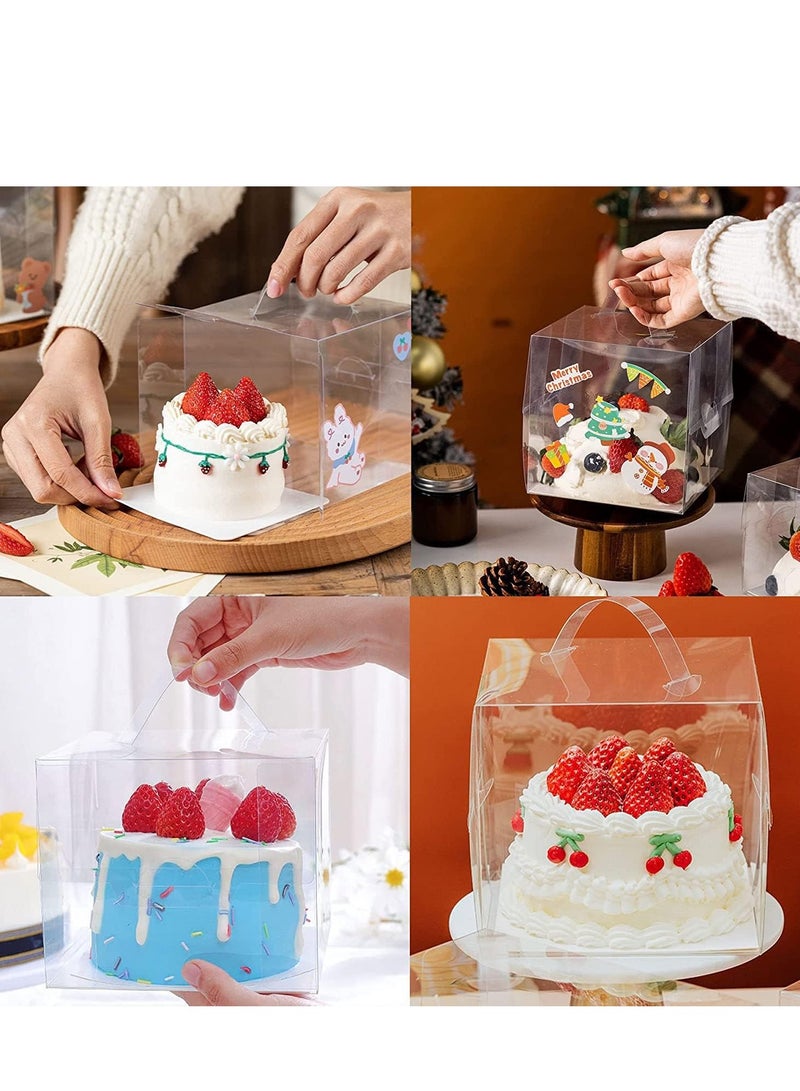 20pcs Clear Cake Boxes Bakery for Chocolate Donut Gifts Wedding Graduation-Small Boxe Birthday Party Teacher bake sales holiday treats