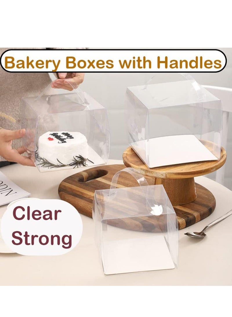 20pcs Clear Cake Boxes Bakery for Chocolate Donut Gifts Wedding Graduation-Small Boxe Birthday Party Teacher bake sales holiday treats