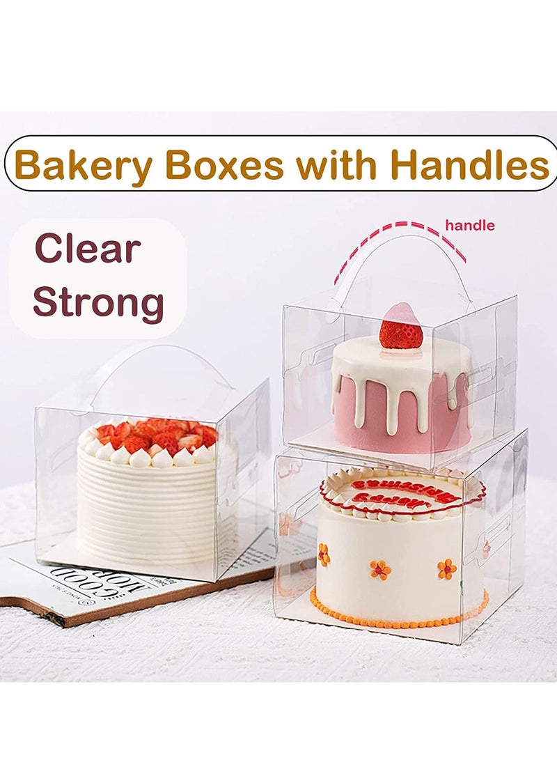 20pcs Clear Cake Boxes Bakery for Chocolate Donut Gifts Wedding Graduation-Small Boxe Birthday Party Teacher bake sales holiday treats