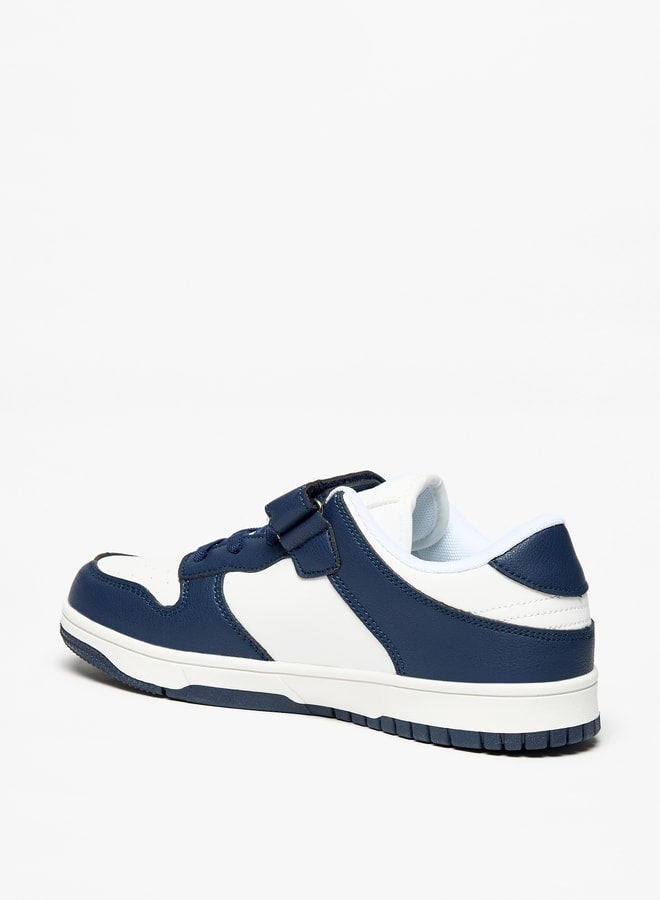 Boys Panelled Sports Shoes With Hook And Loop Closure
