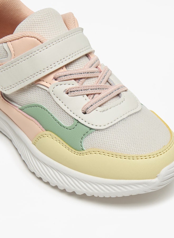 Colourblock Sneakers with Hook and Loop Closure