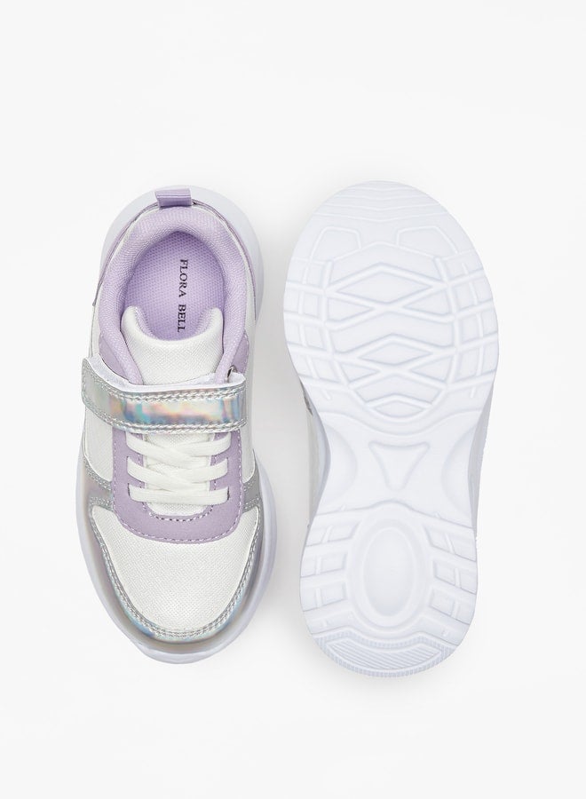 Panelled Sneakers with Hook and Loop Closure