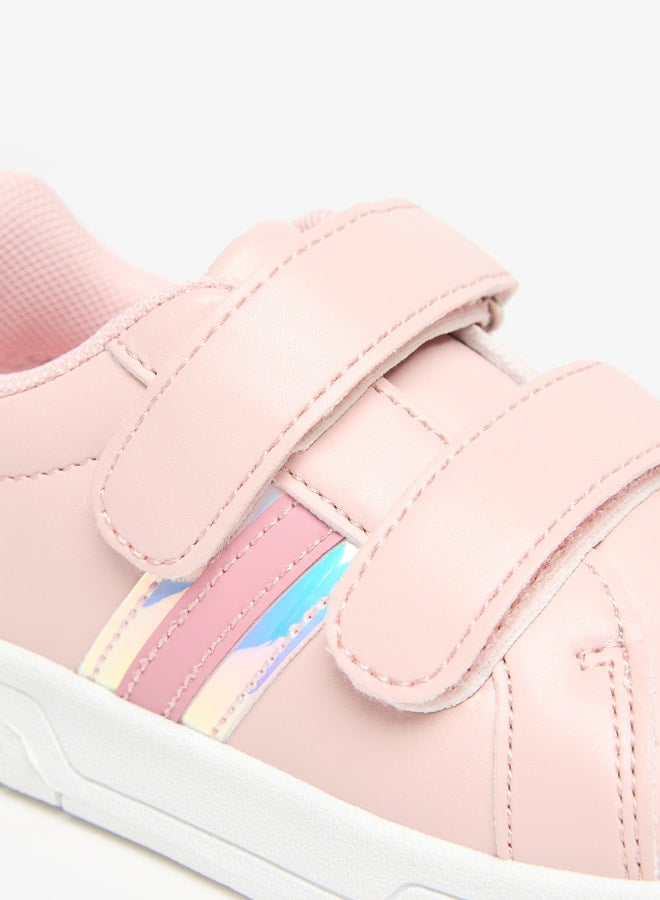 Colourblock Sneakers with Hook and Loop Closure