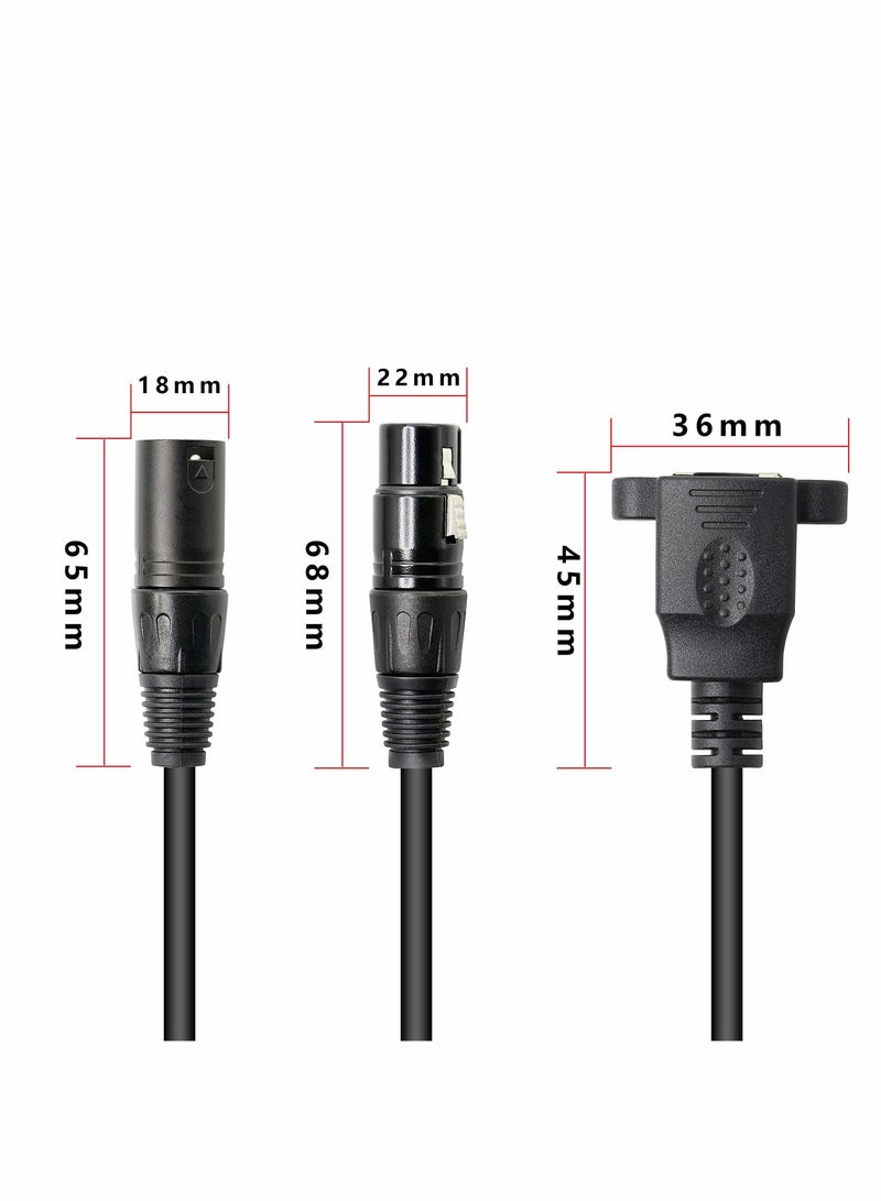 XLR 3pin to RJ45 Female Adapter Cable,XLR Male to RJ45 Network Connector Extension Cable Use Cat5 Ethernet for DMX-CON Controller Series-1.1Ft