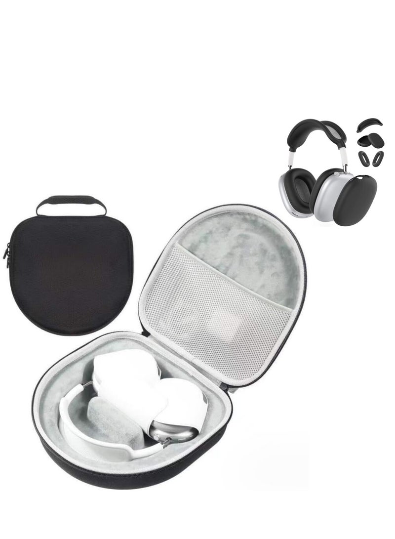 Skycare Hard Case for AirPods Max , Travel Carrying Headphone Case with AirPods Max Silicone Earpad Cover/Ear Cups Cover/Headband Cover, AirPods Max Protective Portable Storage Bag