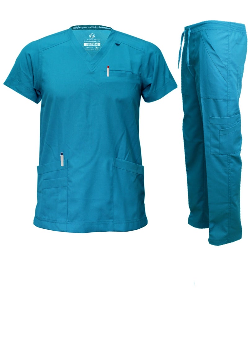 Premium V Neck Scrubs Medical Uniform Women and Man Scrubs Set Medical Scrubs Top and Pants