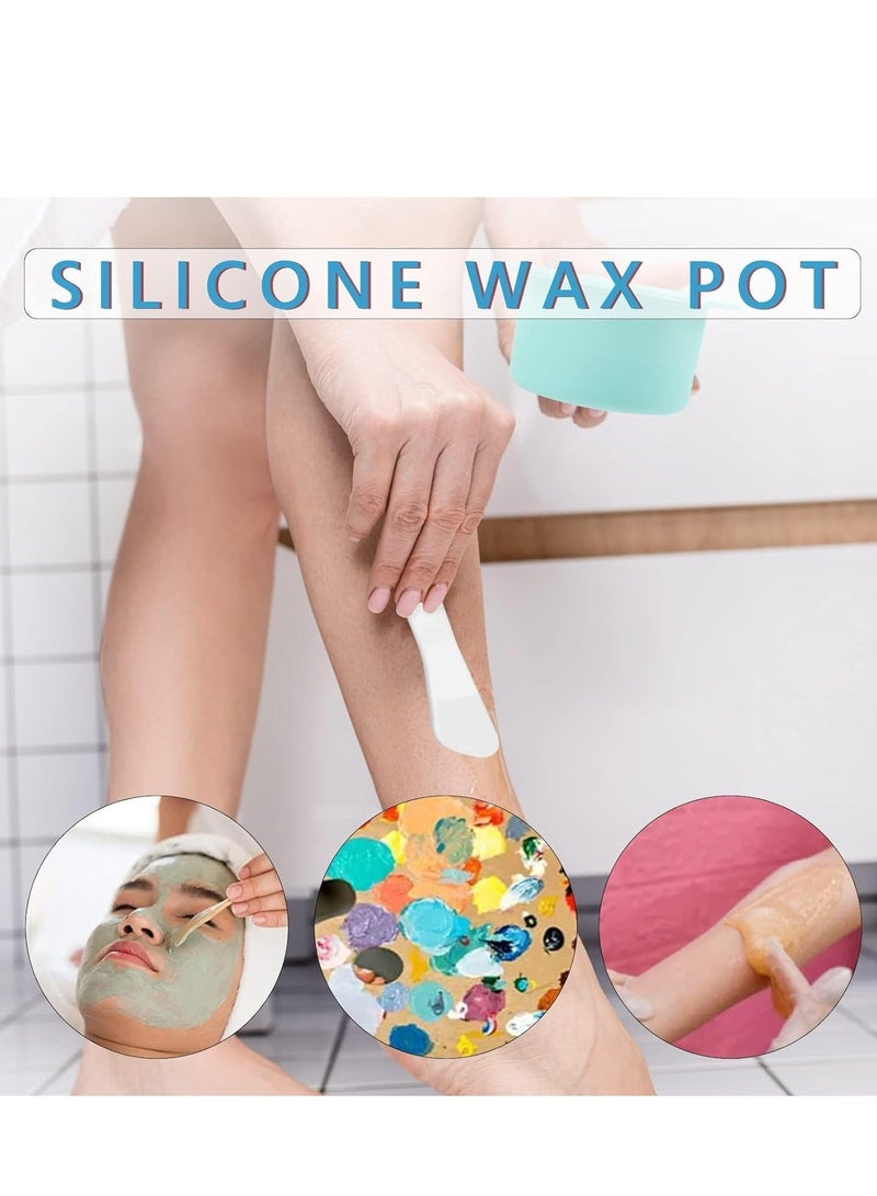 Silicone Wax Warmer Pot, Non-Stick Wax Pot Silicone Bowl Replacement, Reuse Waxing Bowl, Wax Melt Warmer Liner With 2Pcs Silicone Spatulas for Hair Removal