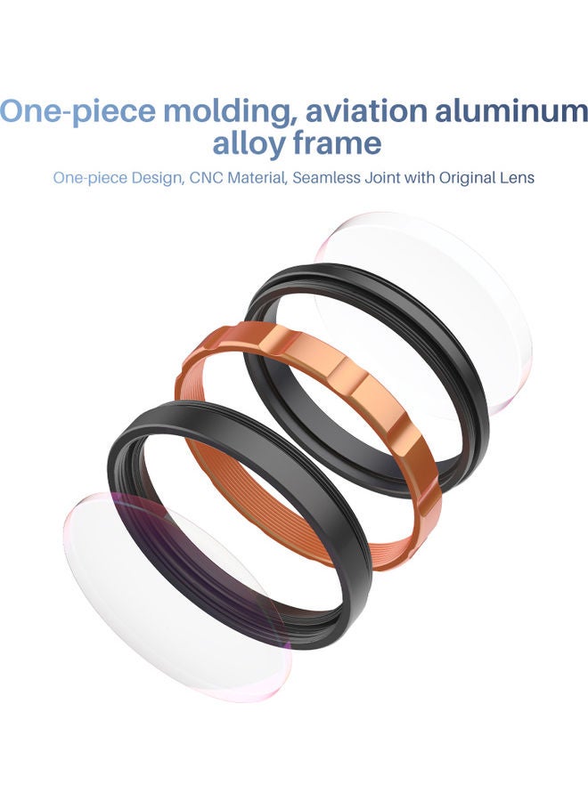 52mm 1.4x Magnification Camera Macro Attachment Lens Gold/Black