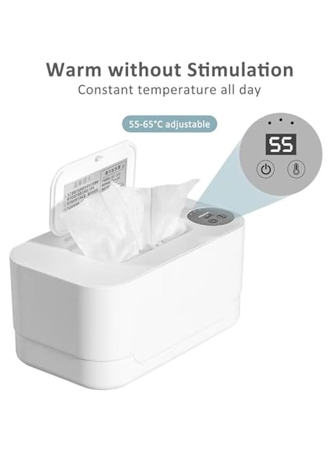 Wet Wipe Warmer Baby Wipe Dispenser BPA-Free with Precise Temperature Control Evenly and Quickly Top Heating Large Capacity Silent for Baby Perfect Warmth